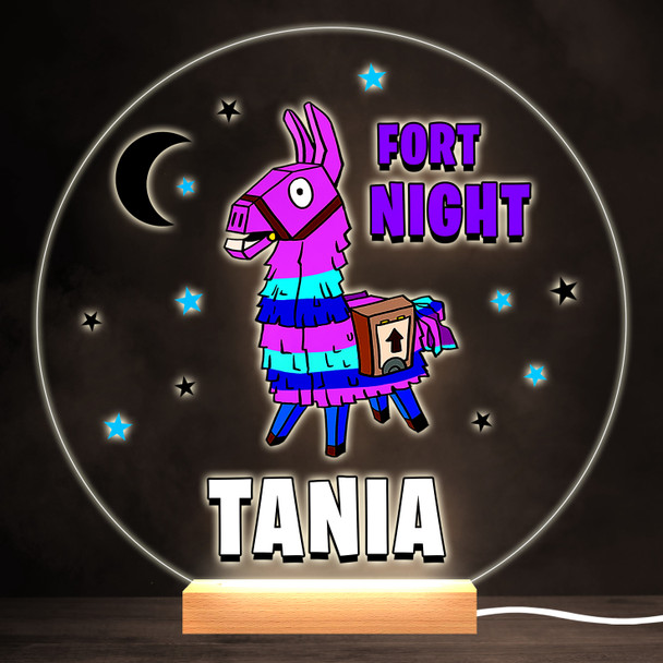 Fortnite Night Loot Colourful Round Personalised Gift LED Lamp Night Light