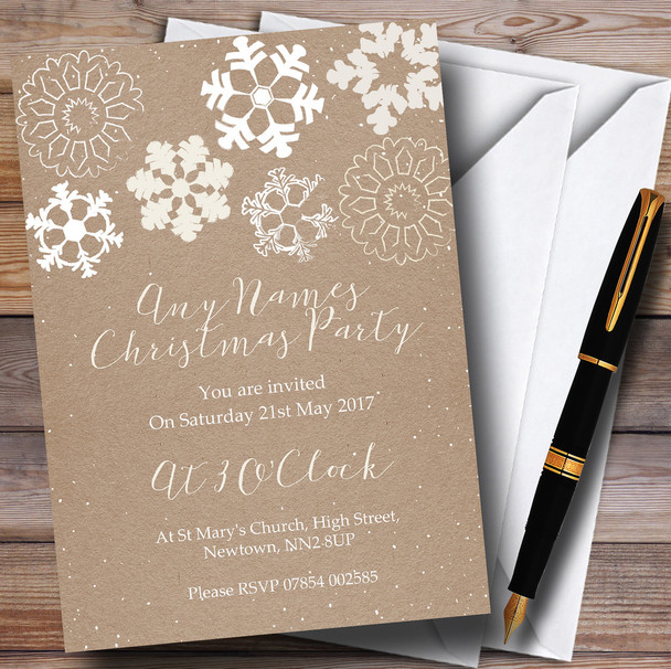 Crafty Snowflakes Customised Christmas Party Invitations