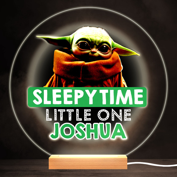 Sleepy Time Yoda Colourful Round Personalised Gift LED Lamp Night Light