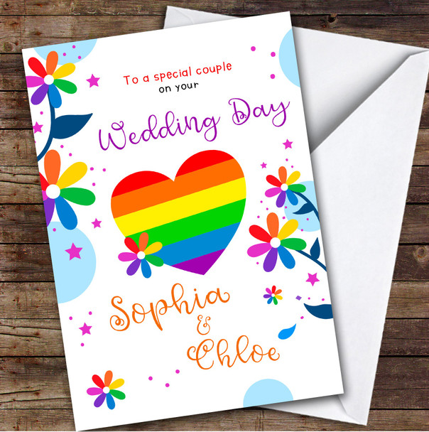 LGTB Wedding Day Card Special Couple Personalised Greetings Card