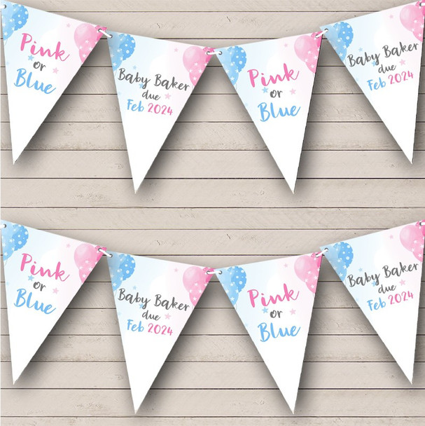 New Baby Pregnancy Announcement Gender Personalised Party Banner Bunting