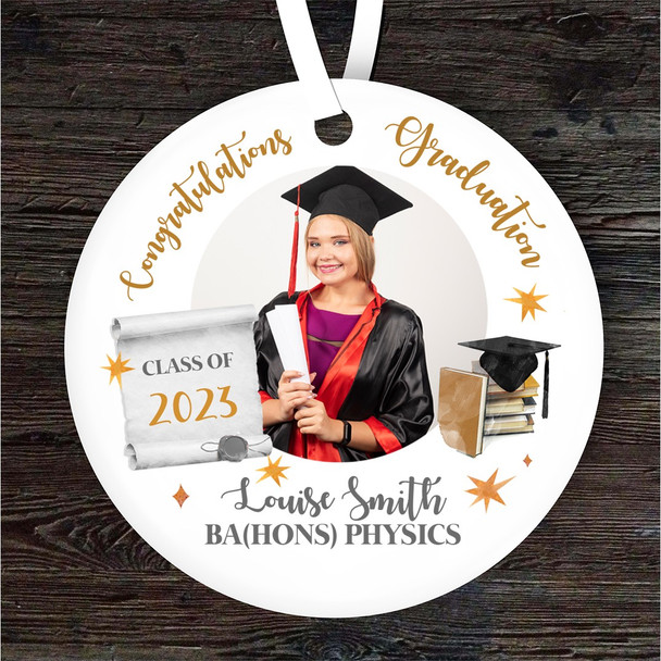 Graduation Photo Class of Painted Books Stars Personalised Gift Hanging Ornament