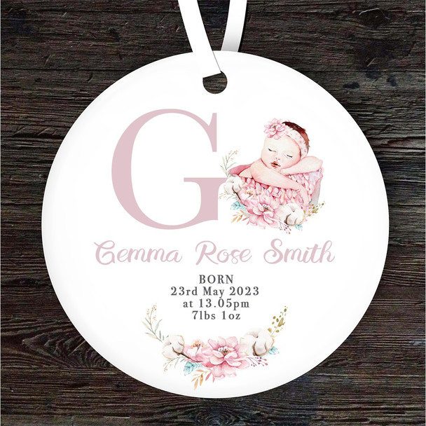 New Baby Girl New Baby Letter G Personalised Gift Keepsake Hanging Ornament