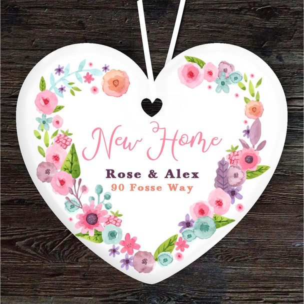 New Home Couple Wreath Heart Personalised Gift Keepsake Hanging Ornament Plaque