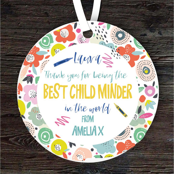 Best Childminder Bright Nursery Childcare Personalised Gift Hanging Ornament