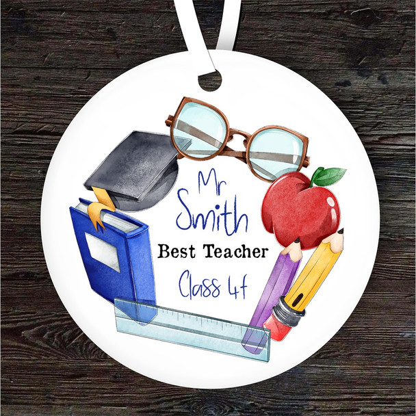 Best Teacher Thank You School Items Personalised Gift Keepsake Hanging Ornament