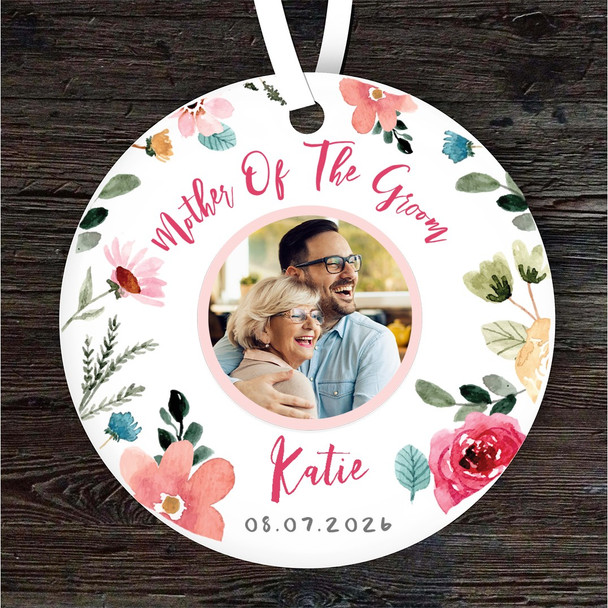 To Mother Of The Groom Photo Wedding Round Personalised Gift Hanging Ornament