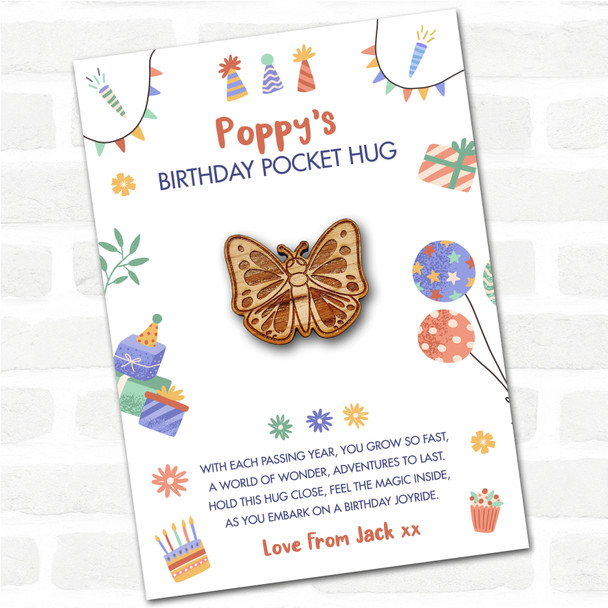 Pretty Butterfly Kid's Birthday Hats Cakes Personalised Gift Pocket Hug Pretty Butterfly Kid's Birthday Hats Cakes Personalised Gift Pocket Hug