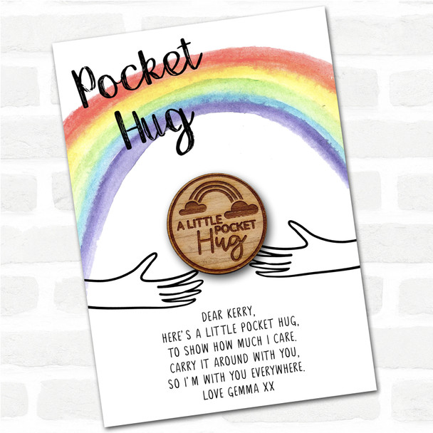 Circle A Rainbow Personalised Gift Pocket Hug