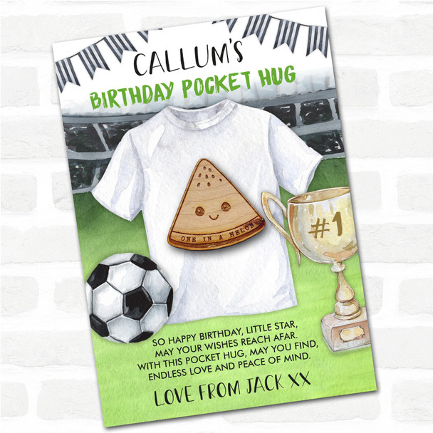Smiley Watermelon Slice Kid's Birthday Football Personalised Gift Pocket Hug
