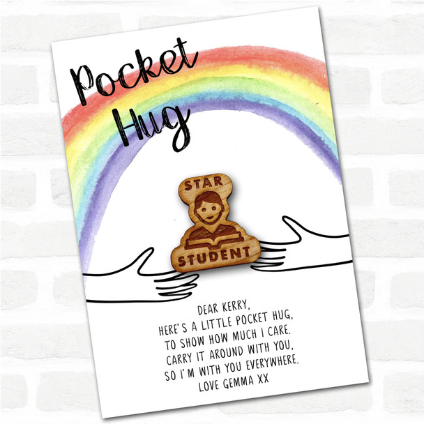 Star Student Book Boy Rainbow Personalised Gift Pocket Hug