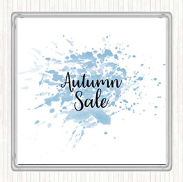 Blue White Autumn Sale Inspirational Quote Coaster