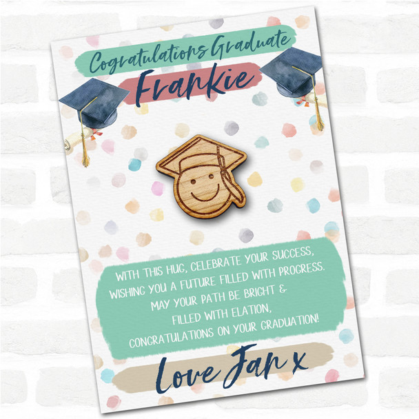 Graduation Cap Emoji Congratulations Graduate Graduation Personalised Pocket Hug