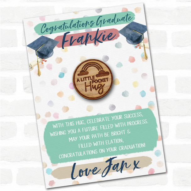 A Rainbow Congratulations Graduate Graduation Personalised Gift Pocket Hug