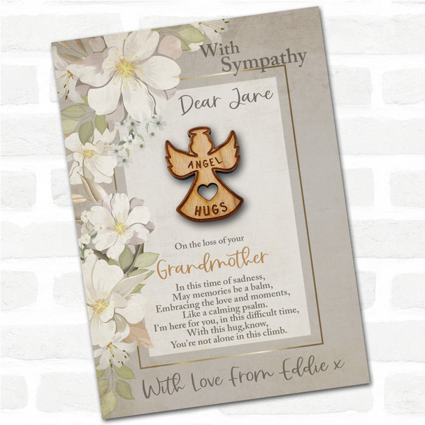 Angel Halo & Wings Sympathy Sorry For Your Loss Personalised Gift Pocket Hug