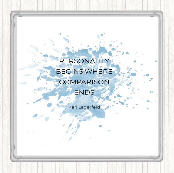 Blue White Karl Personality Inspirational Quote Coaster