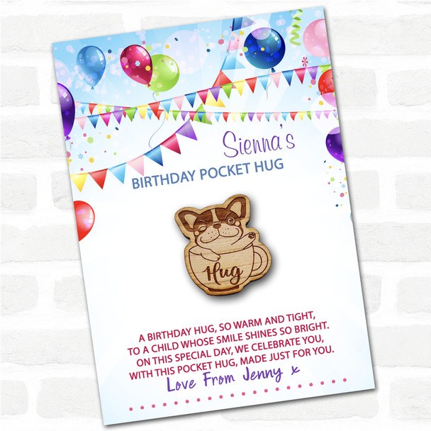 French Bulldog Puppy Dog Kid's Birthday Balloons Personalised Gift Pocket Hug French Bulldog Puppy Dog Kid's Birthday Balloons Personalised Gift Pocket Hug