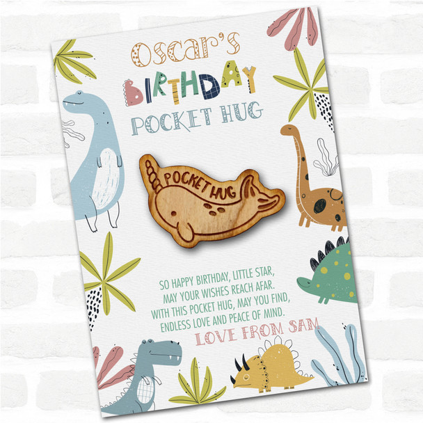 Narwhal Kid's Boys Birthday Dinosaur Personalised Gift Pocket Hug