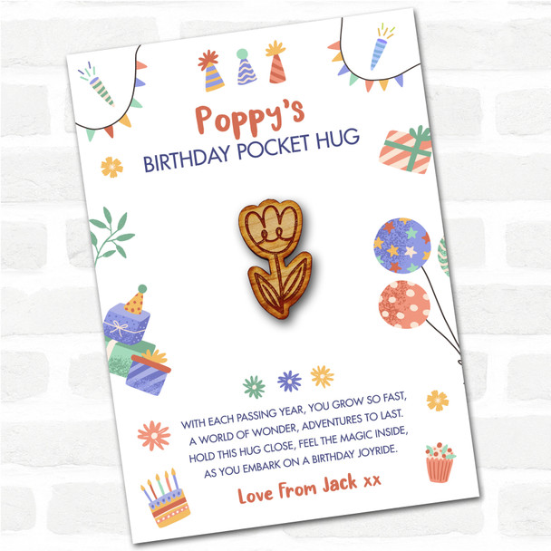 Simple Tulip Kid's Birthday Hats Cakes Personalised Gift Pocket Hug