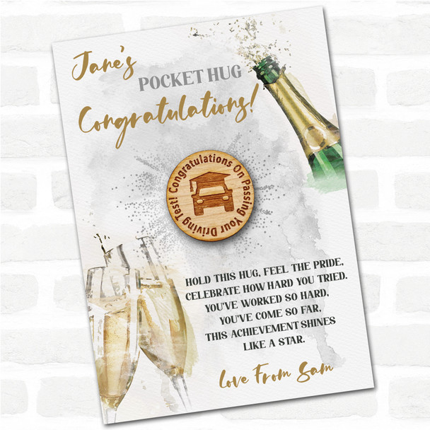 Car In A Graduation Hat Champagne Congratulations Personalised Gift Pocket Hug