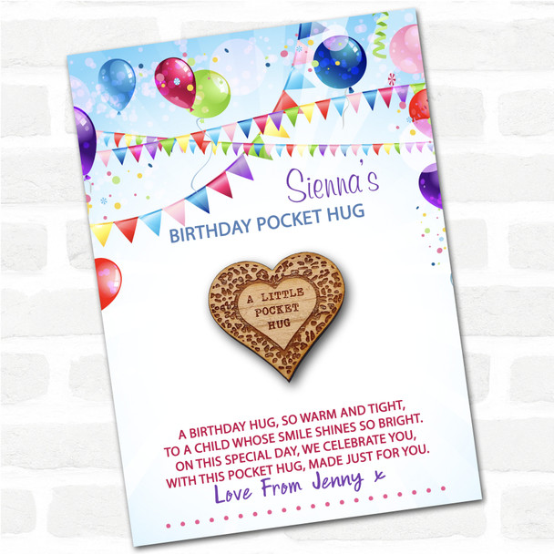 Leopard Print Heart Kid's Birthday Balloons Personalised Gift Pocket Hug