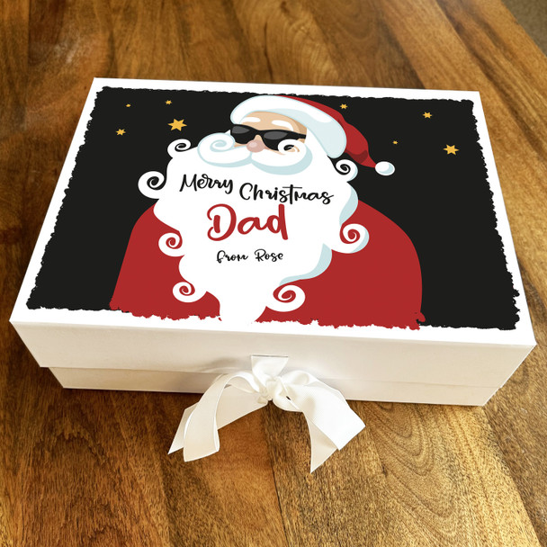 Christmas Dad Santa Claus Sunglasses Stars Personalised Xmas Hamper Gift Box