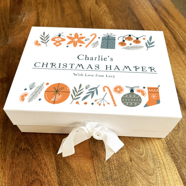 Christmas Elements Neutral Winter Hamper Personalised Xmas Hamper Gift Box