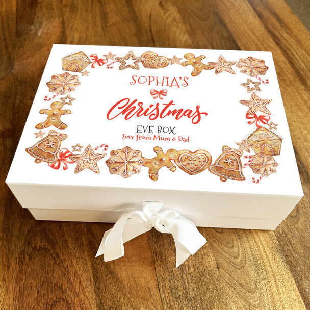 Christmas Eve Box Festive Cookies Border Personalised Xmas Hamper Gift Box