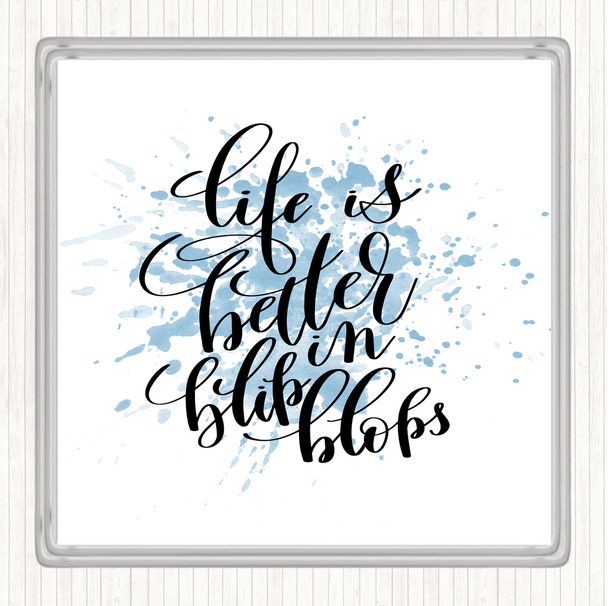 Blue White Life Is Better In Flip Flops Inspirational Quote Coaster