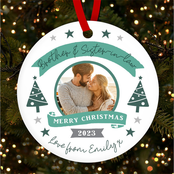 Brother Sister-in-law Photo Tree Personalised Christmas Tree Ornament Decoration