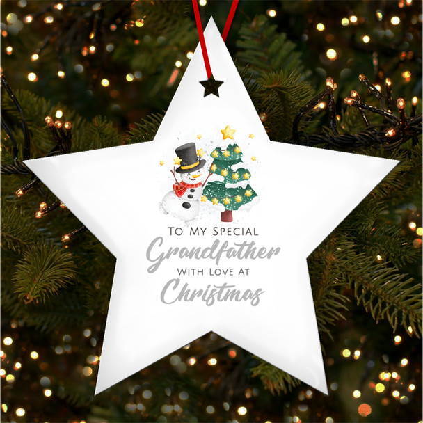 Special Grandfather Snowman Tree Personalised Christmas Tree Ornament Decoration