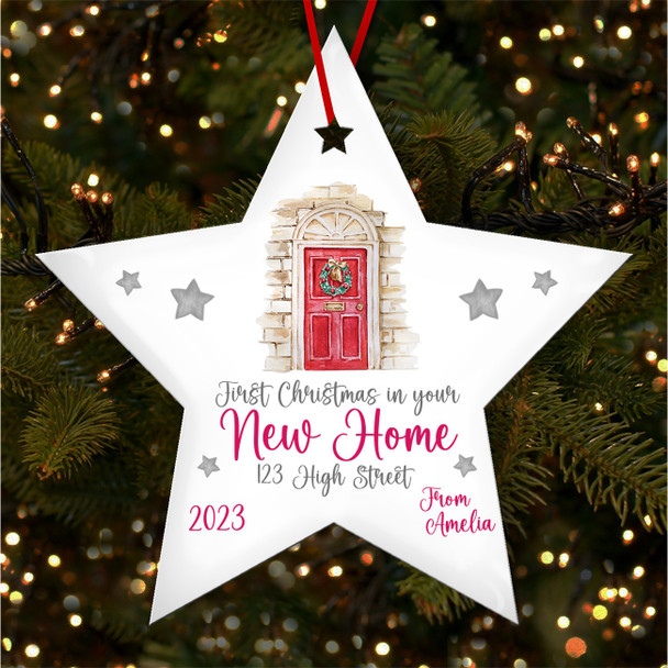 First in New Home Winter Front Door Custom Christmas Tree Ornament Decoration