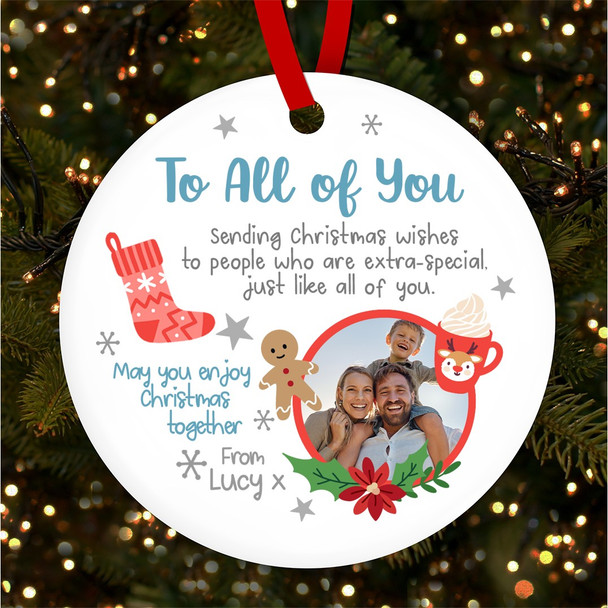 To All of You At Photo Winter Personalised Christmas Tree Ornament Decoration