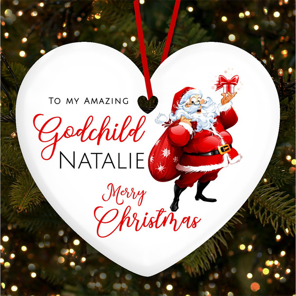 Amazing Godchild Santa Claus With Presents Custom Christmas Tree Decoration