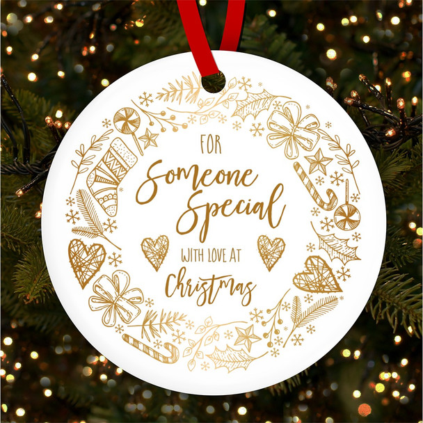 Someone Special With Love At Gold Custom Christmas Tree Ornament Decoration