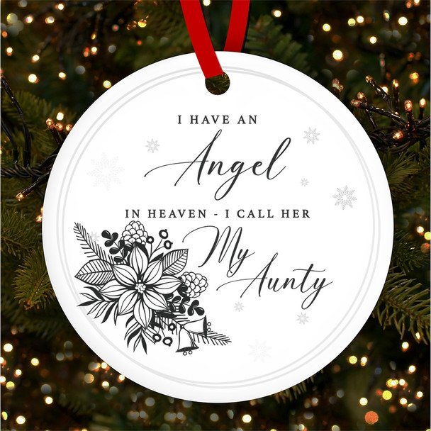 Aunty Memorial Angel Heaven Personalised Christmas Tree Ornament Decoration