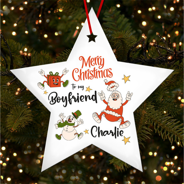 Boyfriend Characters Santa Personalised Christmas Tree Ornament Decoration