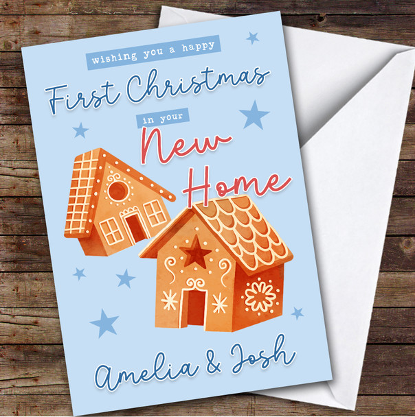 1st First Xmas In New Home Gingerbread House Custom Personalised Christmas Card