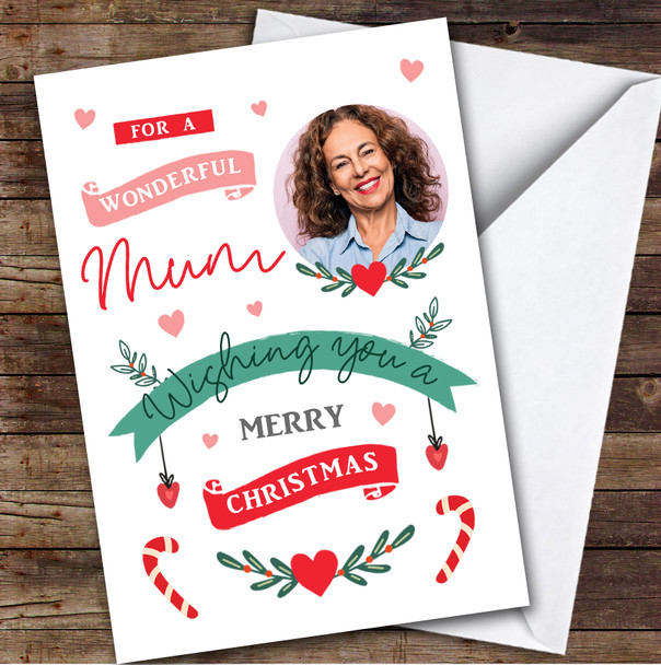 Mum Banner Photo Custom Greeting Personalised Christmas Card Mum Banner Photo Custom Greeting Personalised Christmas Card