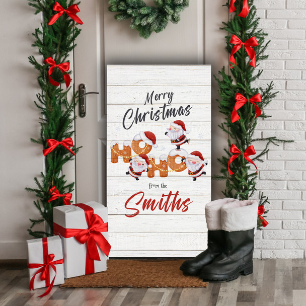 Ho Ho Ho Personalised Tall Decoration Family Christmas Indoor Outdoor Sign