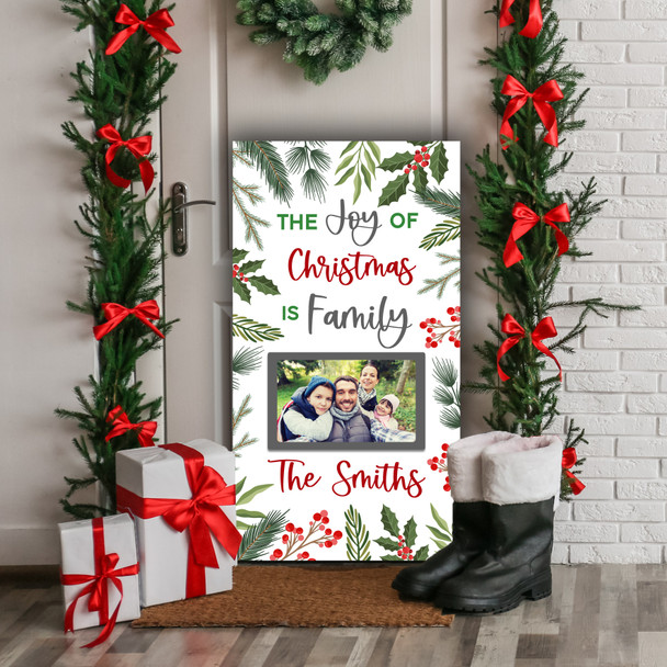Holly Frame Photo Personalised Tall Decoration Christmas Indoor Outdoor Sign