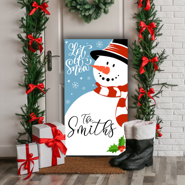 Let It Snow Personalised Tall Decoration Family Christmas Indoor Outdoor Sign