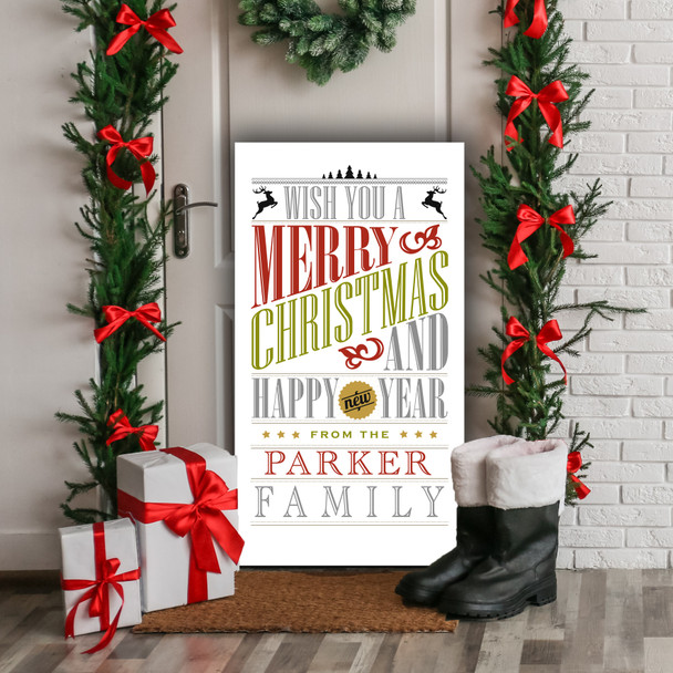 Xmas Family Personalised Tall Decoration Family Christmas Indoor Outdoor Sign