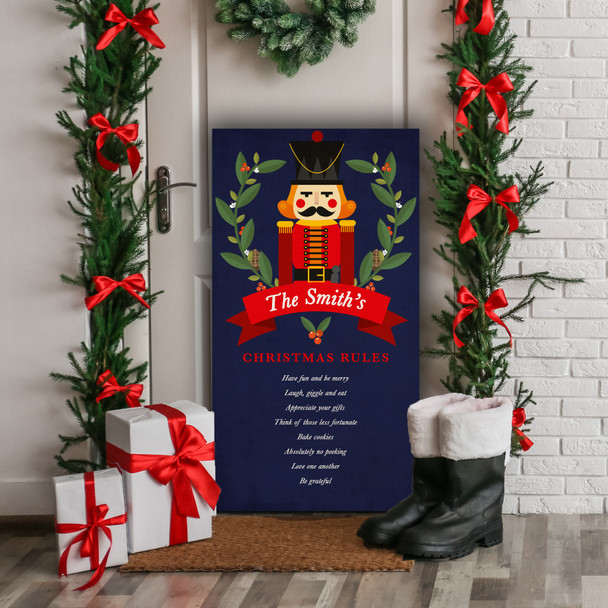 Nutcracker Rules Personalised Tall Decoration Christmas Indoor Outdoor Sign