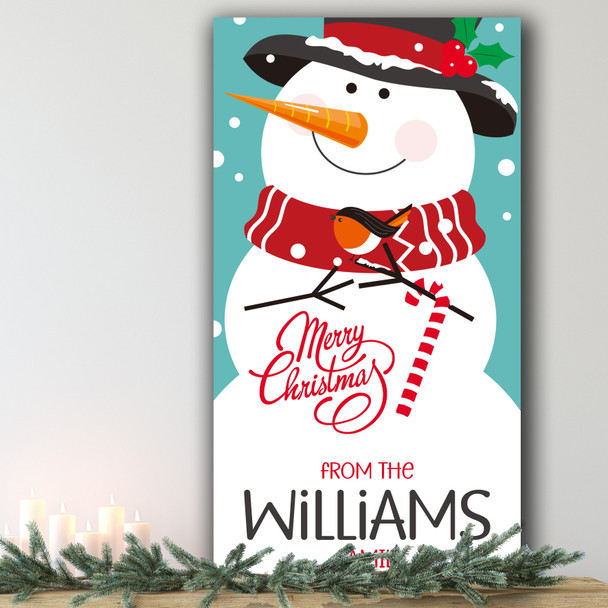 Snowman Bird Personalised Tall Decoration Family Christmas Indoor Outdoor Sign
