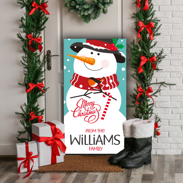 Snowman Bird Personalised Tall Decoration Family Christmas Indoor Outdoor Sign