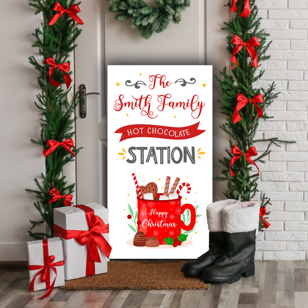 Hot Chocolate Station Personalised Tall Decoration Christmas Indoor Outdoor Sign