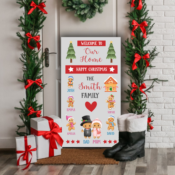 Welcome Home Gingerbread Personalised Decoration Christmas Indoor Outdoor Sign