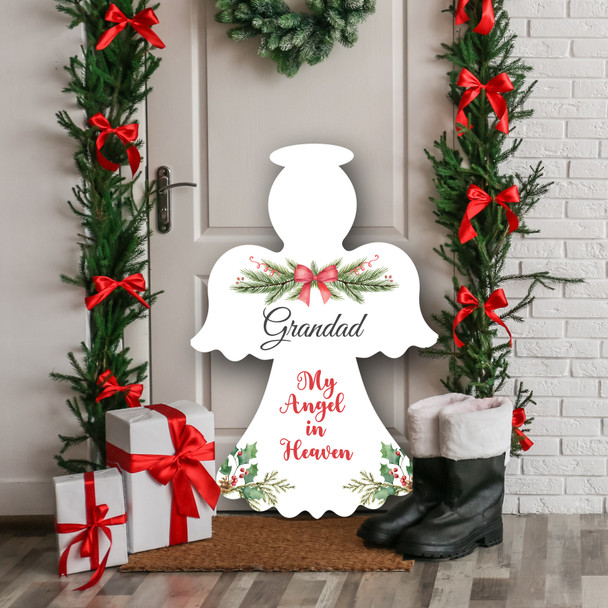 Grandad Memorial Personalised Angel Decoration Christmas Indoor Outdoor Sign