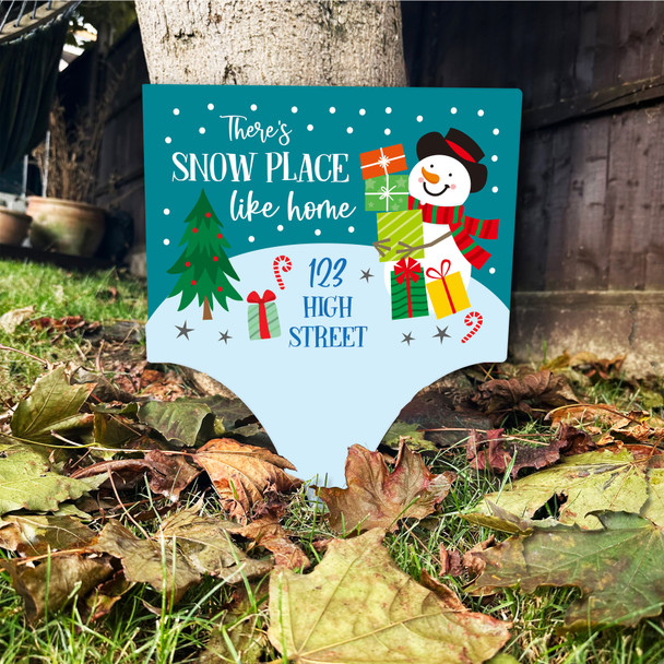 Snowman Home Address Personalised Decoration Christmas Outdoor Garden Stake Sign